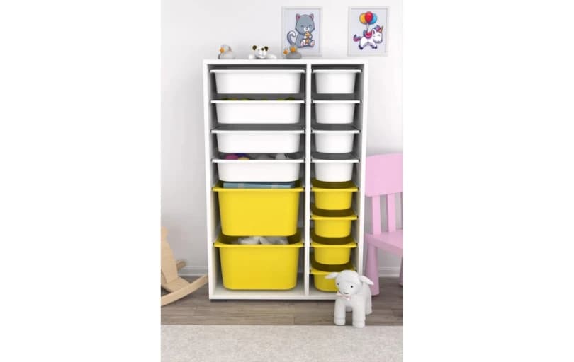 Pratico Çok Amaçlı Oyuncak Dolabı Sarı Beyaz 1.349tl