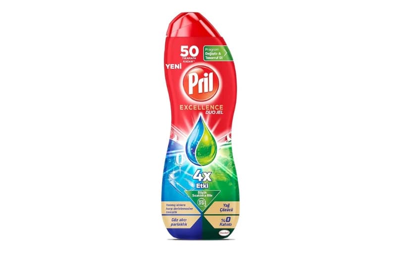 Pril Excellence Duo Jel Bulaşık Makinesi Deterjanı 900ml 50 Yıkama 188tl (6 Ayın En Düşük Fiyatı)