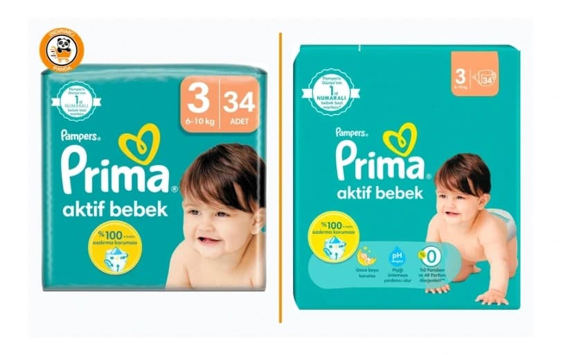 Prima Aktif Bebek 3 Beden 34 Adet 3’lü 498 TL