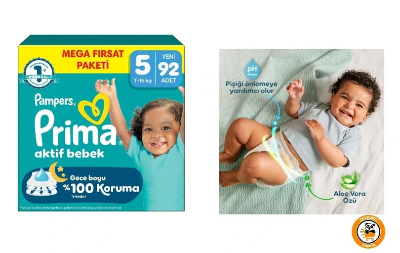Prima Aktif Bebek 5 Numara 92 Adet Sepette 699,20 TL