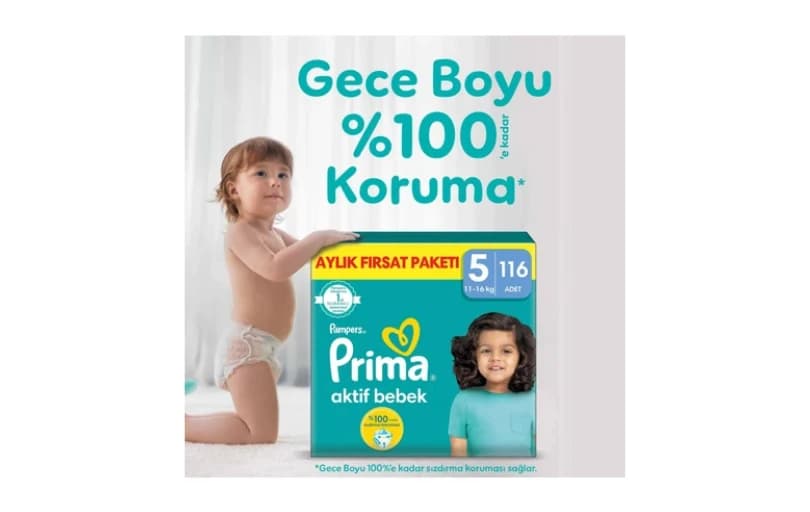 Prima Aktif Bebek, Bebek Bezi 5 Numara, 116 Adet 1.153tl (6 Ayın En Düşük Fiyatı)