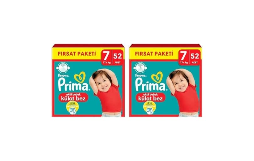 Prima Külot Bebek Bezi 7 Beden 52 Adet Fırsat Paketi 2li Paket 1.259tl (6 Ayın En Düşük Fiyatı)