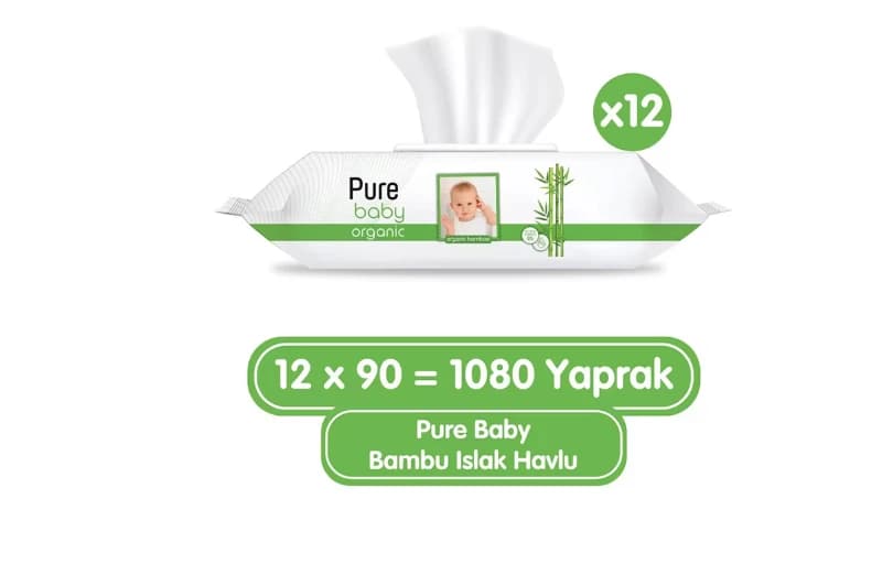 Pure Bab Islak Havlu 12×90 (1080 Yaprak) - 169 TL (Çok İyi Fiyat)