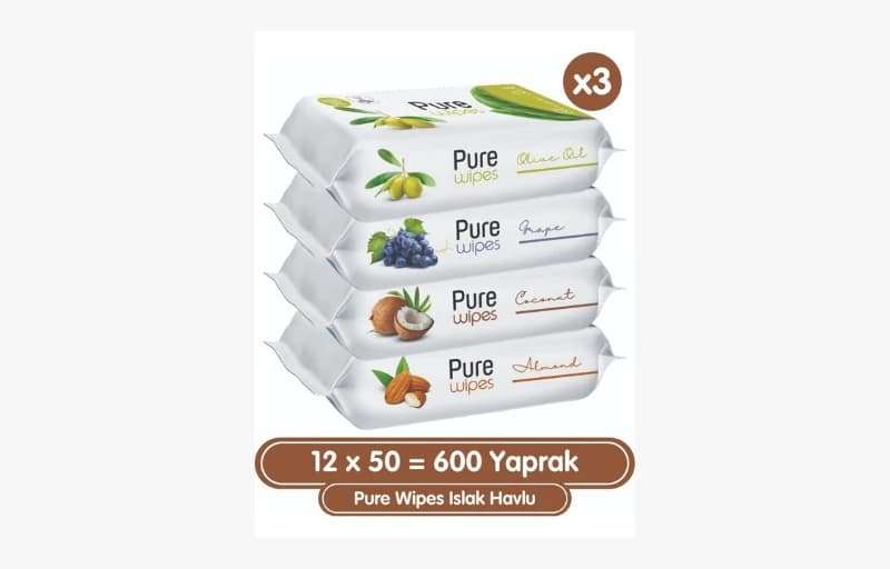 Pure Baby Pure Wipes Islak Havlu 12X50 (600 Yaprak) 196 TL, Ayrıca 500TL / 200TL İndirim