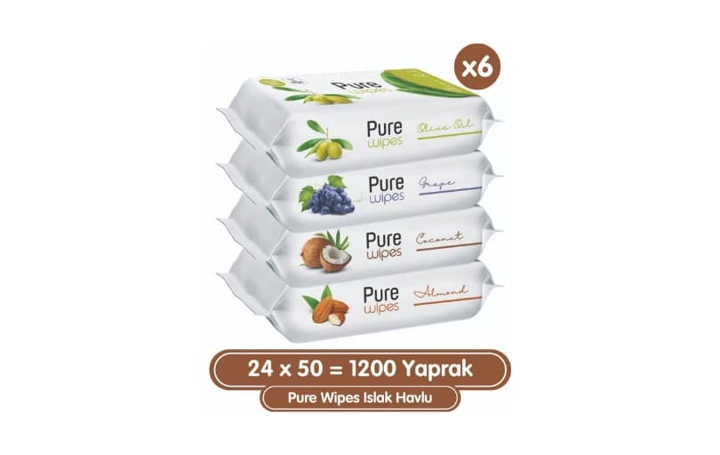 Pure Wipes Islak Havlu 24X50 (1200 Yaprak) 226 TL (Adet 11,6₺ )