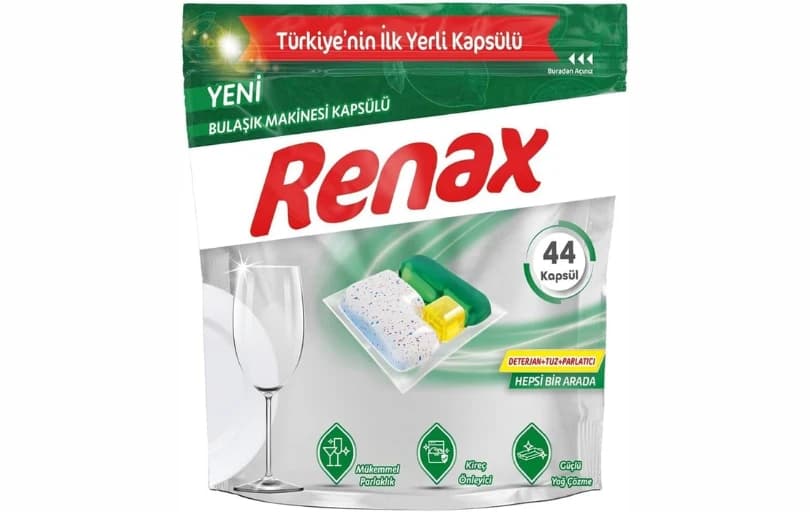 Renax Bulaşık Makinesi Kapsül Deterjanı (44 Adet) 182 TL