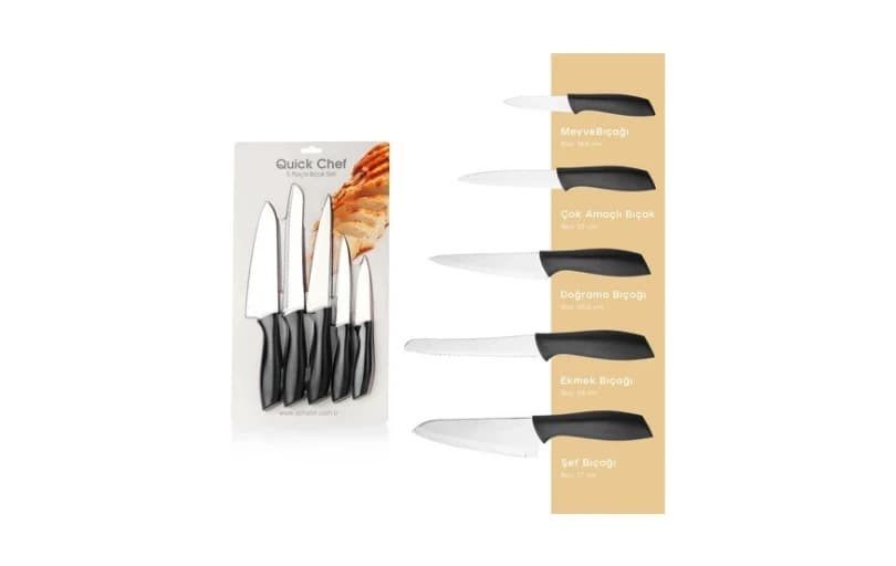 Schafer Quick Chef 5 Parça Bıçak Seti Siyah 354tl