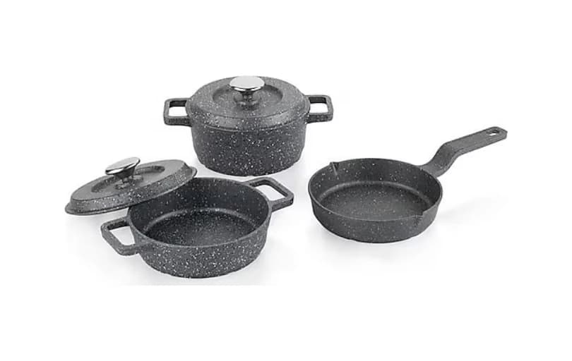 Schafer Retro Cast Gri 5 Parça Mini Döküm Tencere Seti 1.106tl