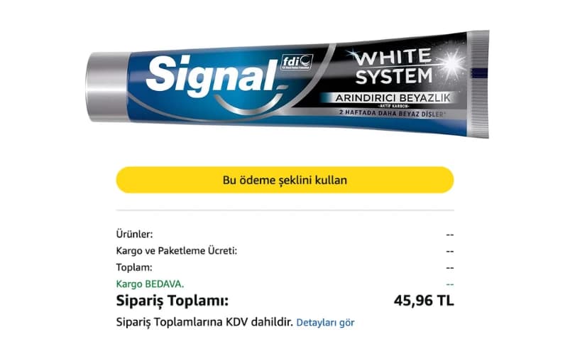 Signal White System Diş Macunu 75 Ml 45₺ (Kargo Ücretsiz)