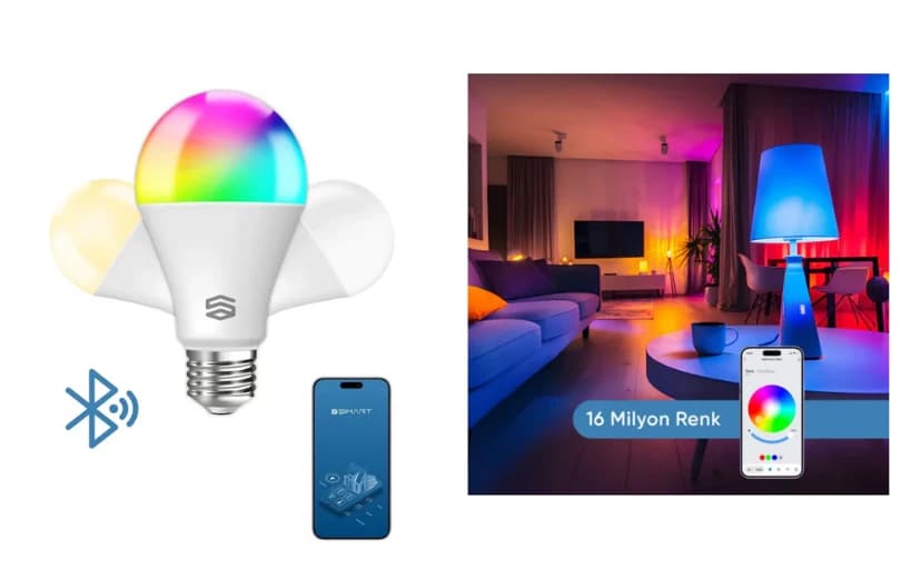 Şımart Teknoloji E27 9w 16 Milyon Renk Akıllı Bluetooth Ampul 169₺ (kargo Bedava)