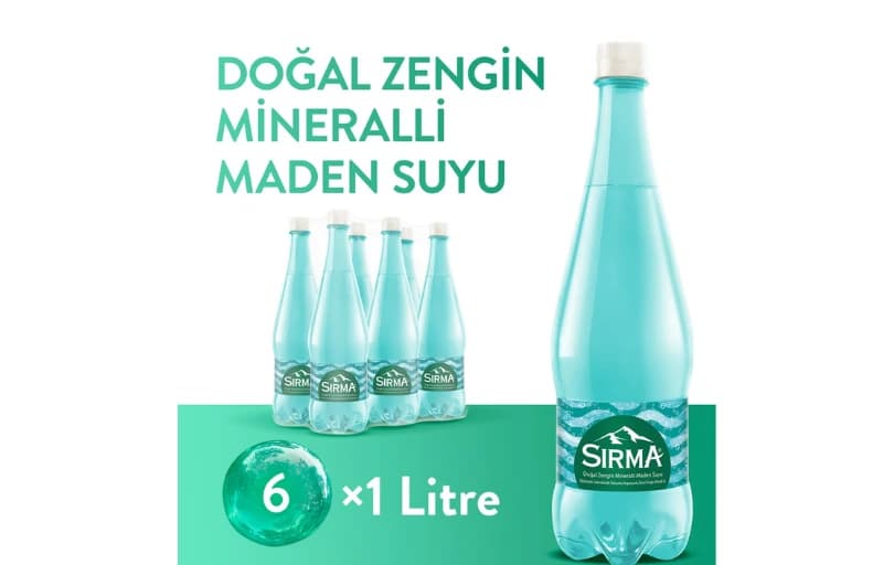 Sırma Doğal Zengin Mineralli Maden Suyu 6X1 L 111 TL (2 Adet Alımda 95 TL)