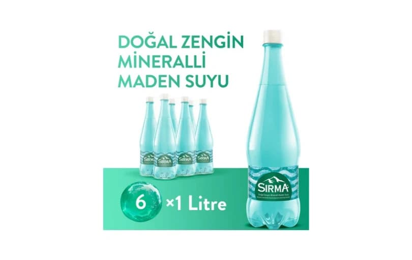 Sırma Doğal Zengin Mineralli Maden Suyu 6x1 L 129tl
