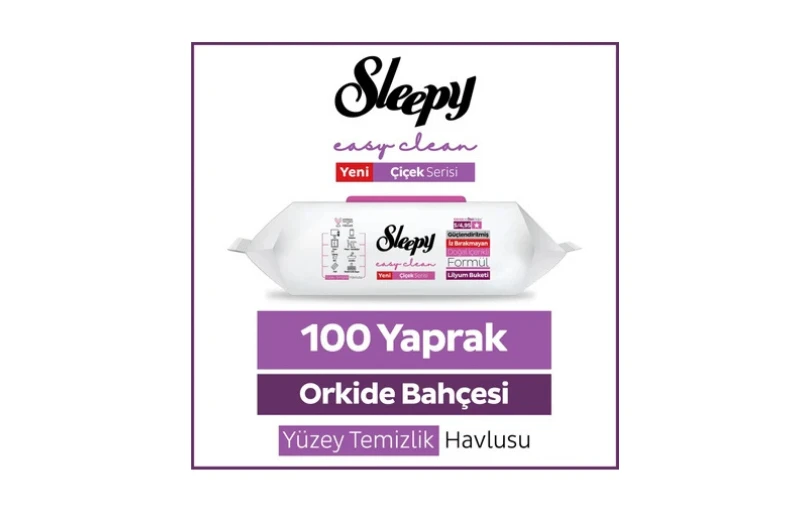 Sleepy Easy Clean Orkide Bahçesi Yüzey Temizlik Havlusu Mendili 100 Yaprak 79tl