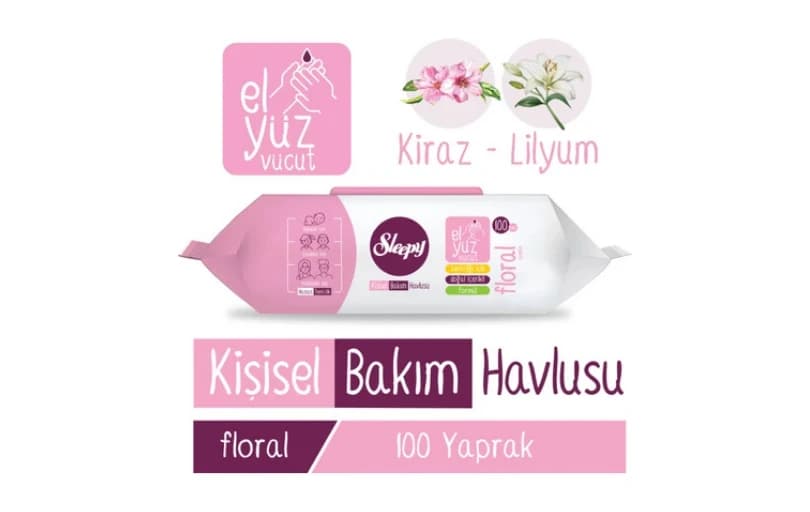 Sleepy Floral Kişisel Bakım Havlusu 100 Yaprak 85tl