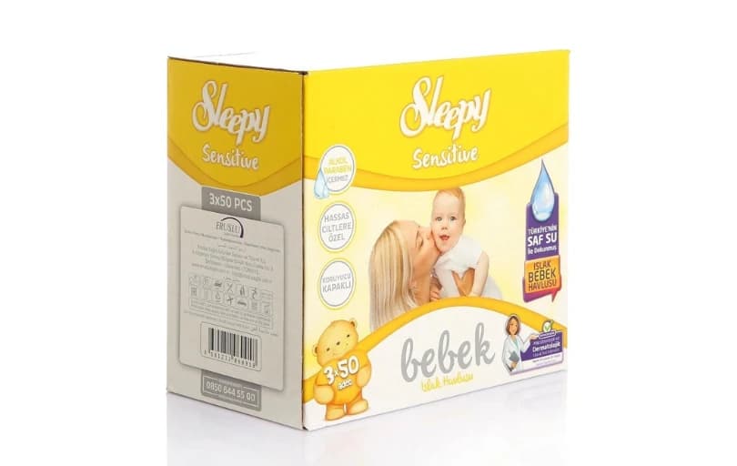 Sleepy Sensivite Kutulu Islak Havlu 3X50 Adet 89₺ (2 Adet Alımda 44₺)