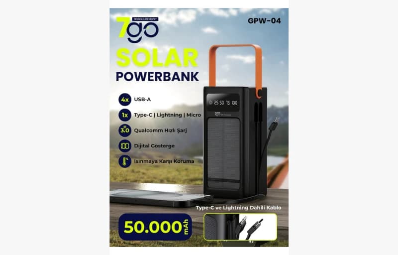 Solar Powerbank 7go 50.000mAH 1149TL