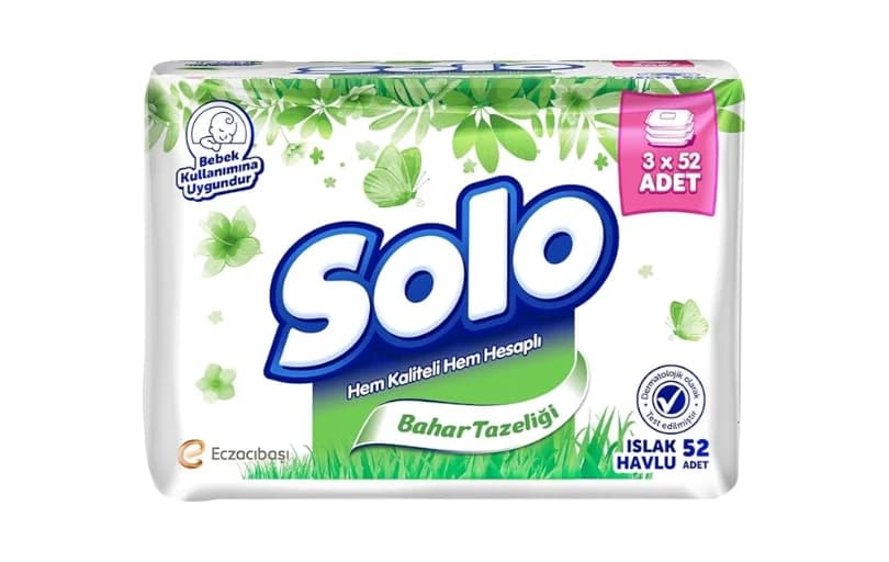 Solo Islak Havlu 3*52 Yaprak 49,90 TL (Adet Fiyatı 17₺)