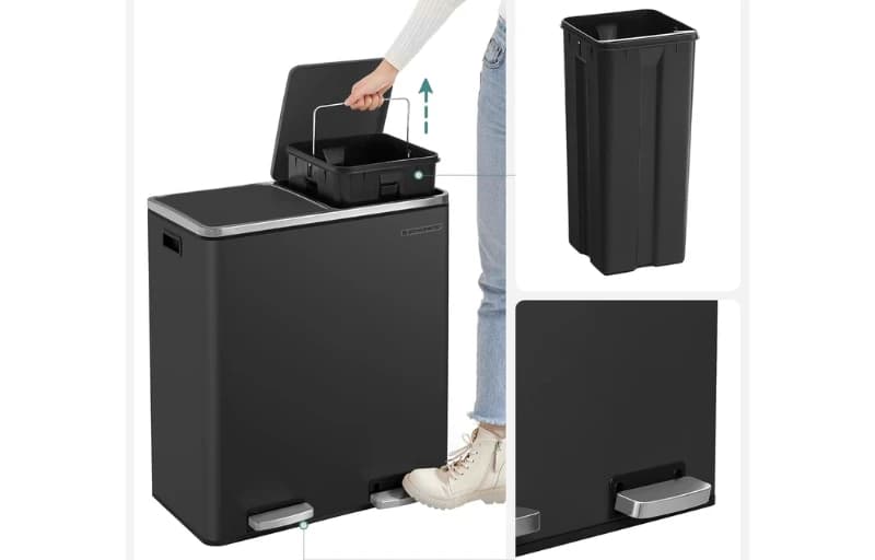 SONGMICS Pedallı 2 Bölmeli 60 Litre Çöp Kovası 1.709 TL!