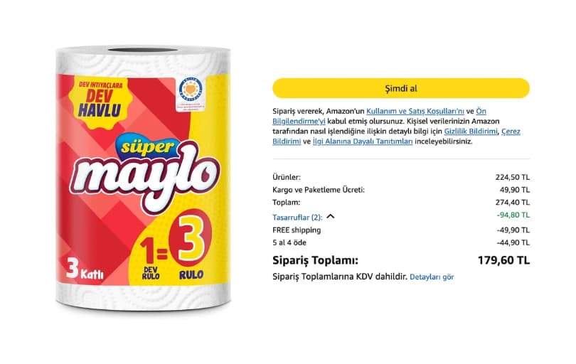 Süper Maylo Dev Havlu 44 TL (5 Adet Alımda 35 TL)