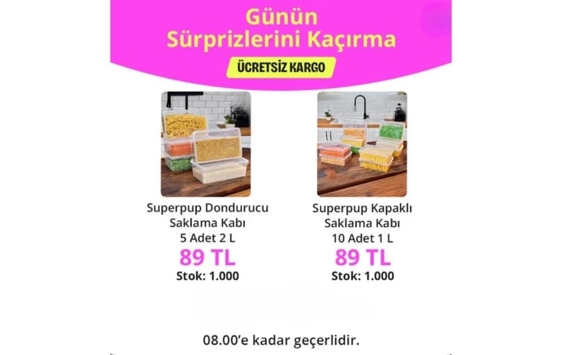 Superpup Kendinden Kapaklı Saklama Kabı 89 TL