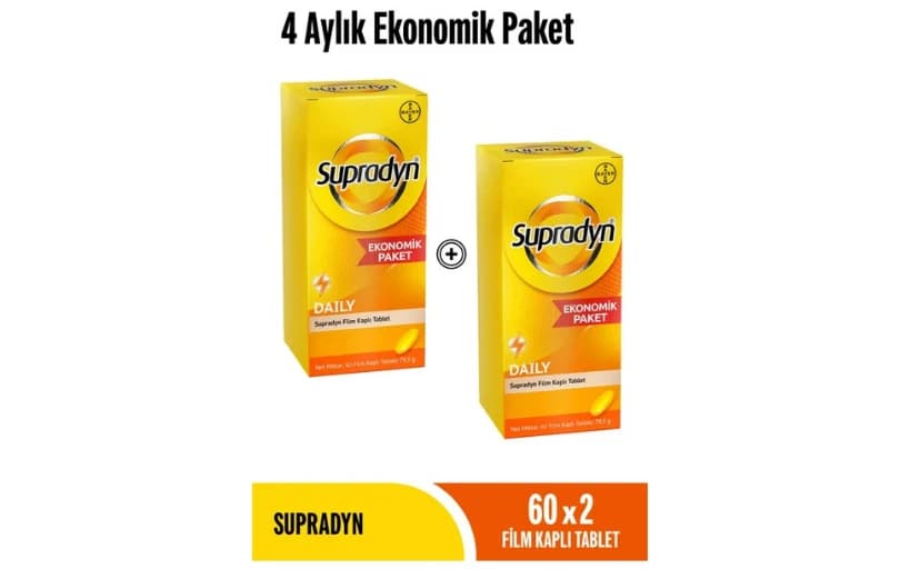 Supradyn 60x2 Film Kaplı Tablet 4 Aylık Ekonomik Paket 1.125tl (6 Ayın En Düşük Fiyatı)
