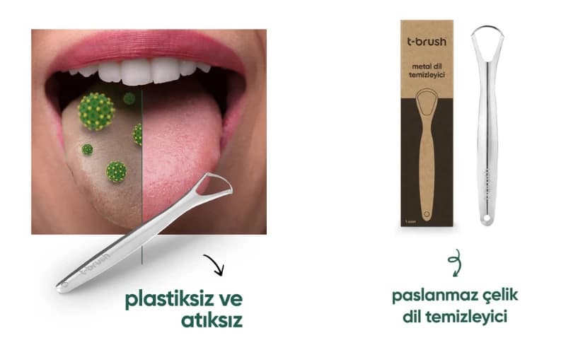 T-brush Paslanmaz Çelik Dil Temizleyici / Dil Sıyırıcı 113,75 Tl