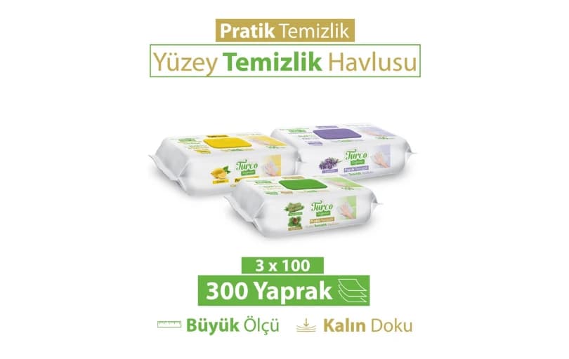 Turco Yüzey Temizlik Havlusu 3 X 100 İndirim Koduyla 150 TL (Adet Fiyatı 50 ₺)