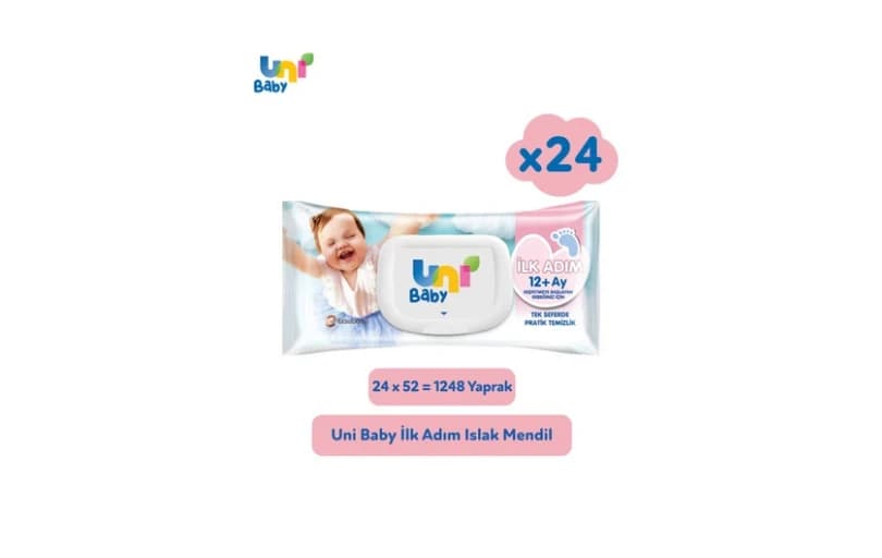 Uni Baby Ilk Adim Islak Mendil 24x52 (1248 Yaprak) 397tl
