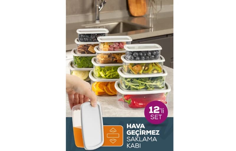 Vienev 12'li Hava Geçirmez Saklama Kabı Seti 139TL (30 Günün En Düşüğü)