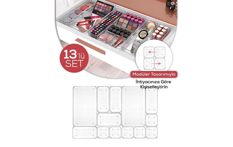 Vienev 13'Lü Dolap Içi Çekmece Düzenleyici Kupon Koduyla 99 TL (Kargo Bedava)