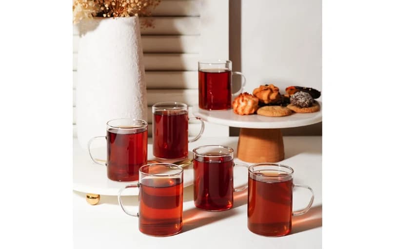 Vienev 6'Lı Isıya Dayanıklı Borosilikat Cam Kupa Bardak 129 TL (Kargo Bedava)