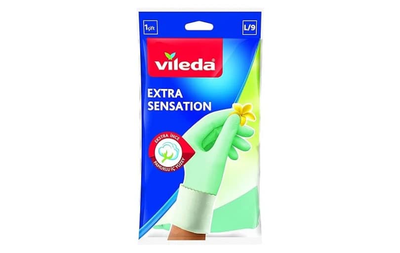 Vileda Extra Sensation Eldiven,%100 Doğal Lateks, L 168tl (6 Ayın En Düşük Fiyatı)