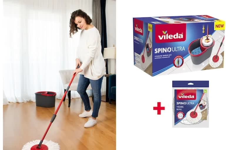 Vileda Spino Ultra Otomatik Temizlik Seti + Yedek Paspas Sepette 1.253,60 TL