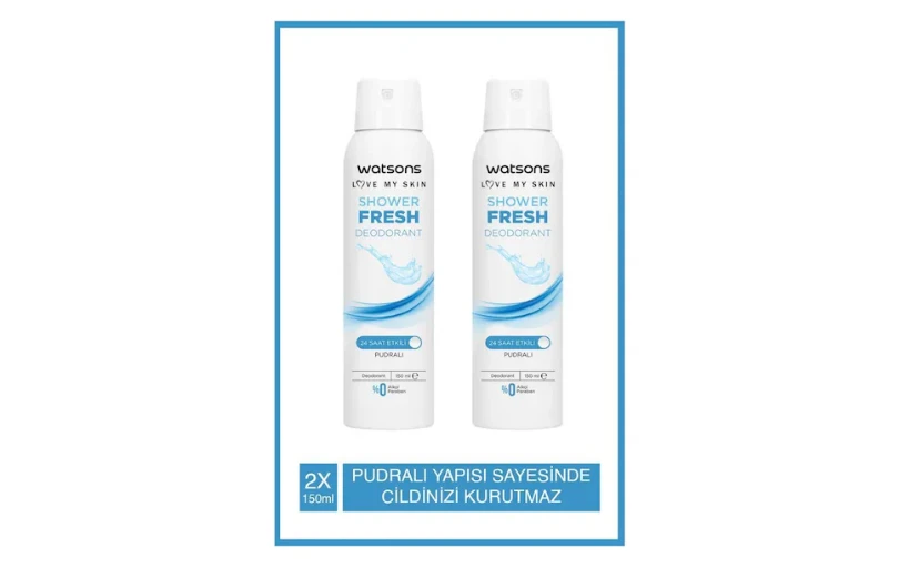Watsons Shower Fresh Deodorant Sprey Pudralı 150Ml X2 Adet 78 TL (Kargo Bedava)