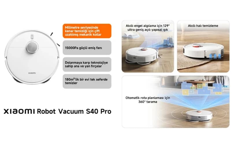 Xiaomi Robot Vacuum S40 Pro Akıllı Robot Süpürge Ve Mop 15.999 Tl