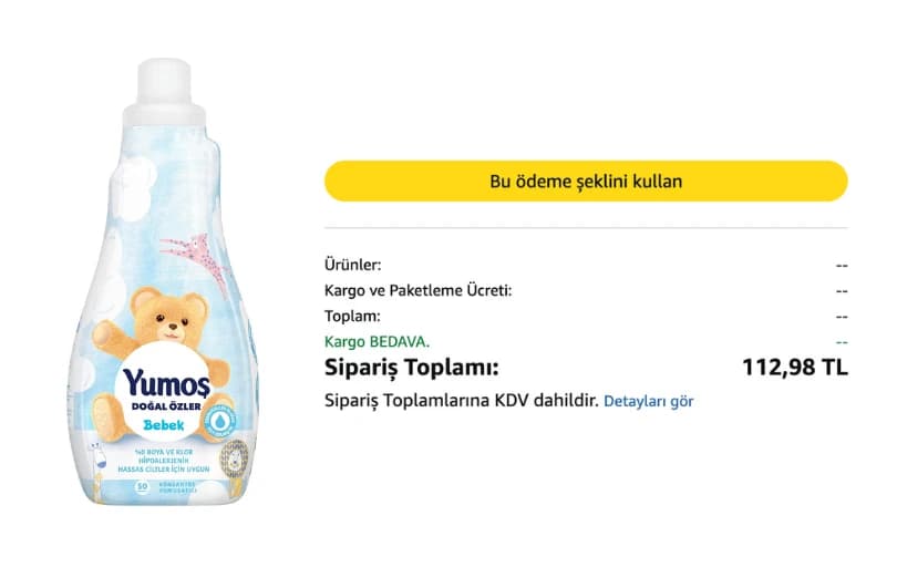 Yumoş Konsantre Çamaşır Yumuşatıcısı Bebek 1200 Ml 50 Yıkama 112₺ (Kargo Ücretsiz)