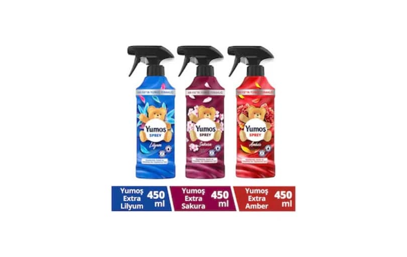 Yumoş Sprey Amber + Sakura + Lilyum Sprey 3 X 450 Ml 335tl (6 Ayın En Düşük Fiyatı)