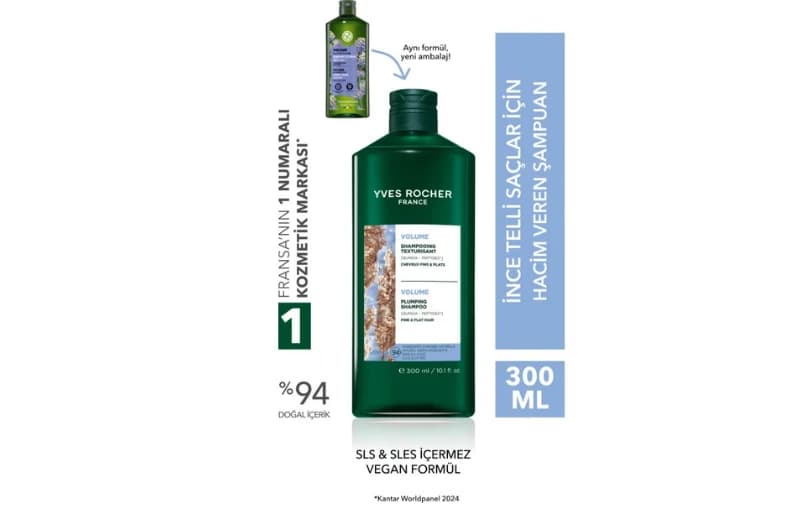 Yves Rocher Hacim Veren Şampuan - Ince Telli Saçlar 300ml 278tl (6 Ayın En Düşük Fiyatı)