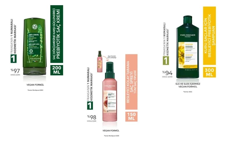 Yves Rocher Tüm Saç Bakım Ürünlerinde 3 Al 2 Öde!