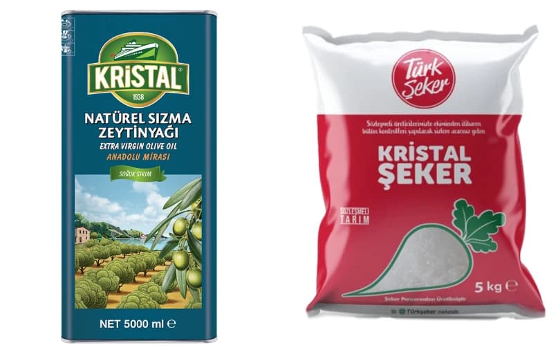 Zeytinyağı ve Toz Şekerlerde İndirim (5 LT Zeytinyağı 950 TL)