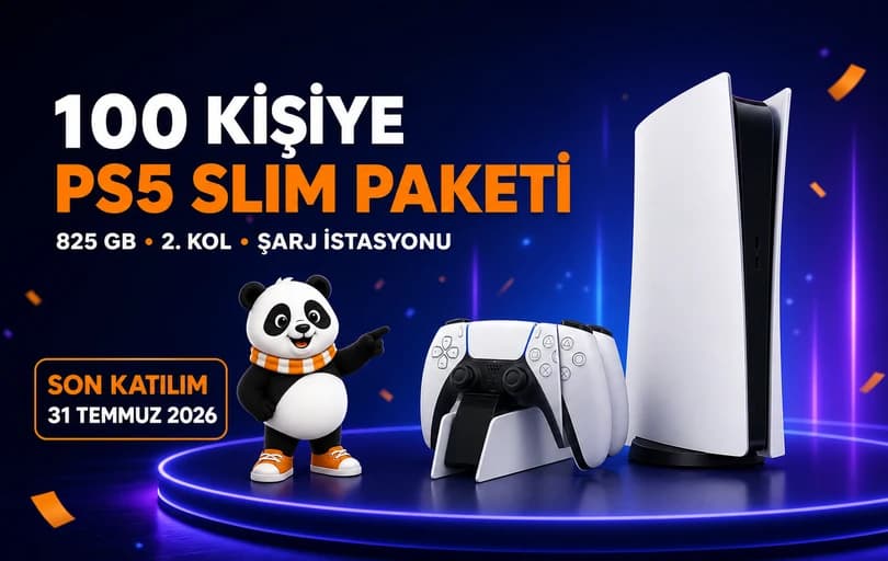 Tıkla Gelsin Playstatıon Sony Playstation 5 Slim Digital Edition (825 GB Ssd Oyun Konsolu + 2. Ps5 Kol + Ps5 Şarj İstasyonu (yeni Sürüm)) Çekilişi çekiliş görseli